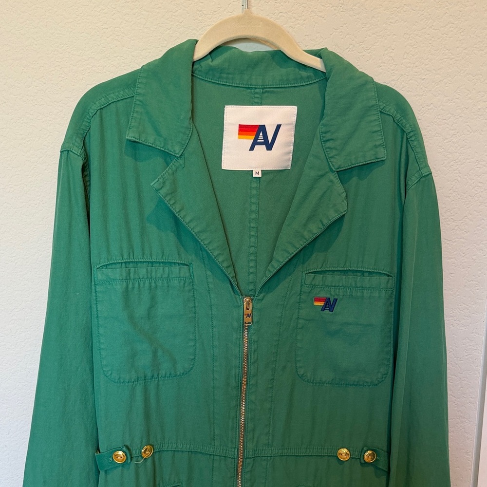 🌈 AVIATOR NATION 🌈 Green Utility Zip-Front Women's Jumpsuit